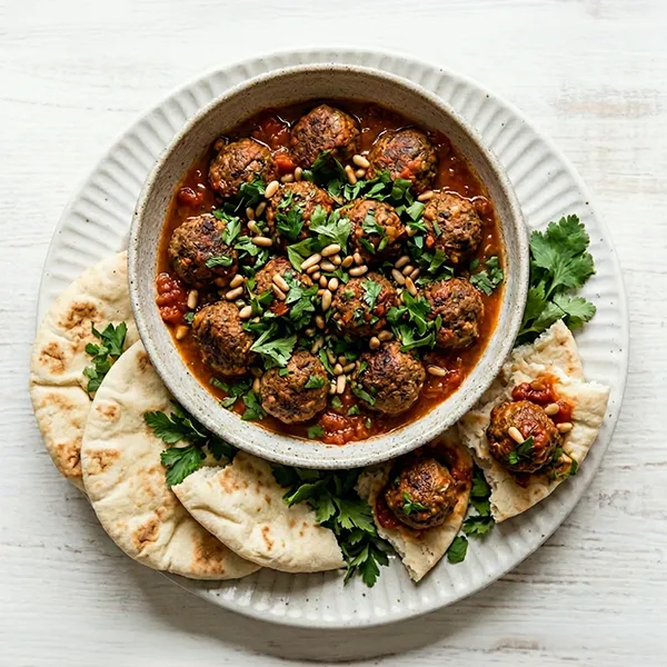 Lean Beef Arabic Meatball With Arabic Flat Bread